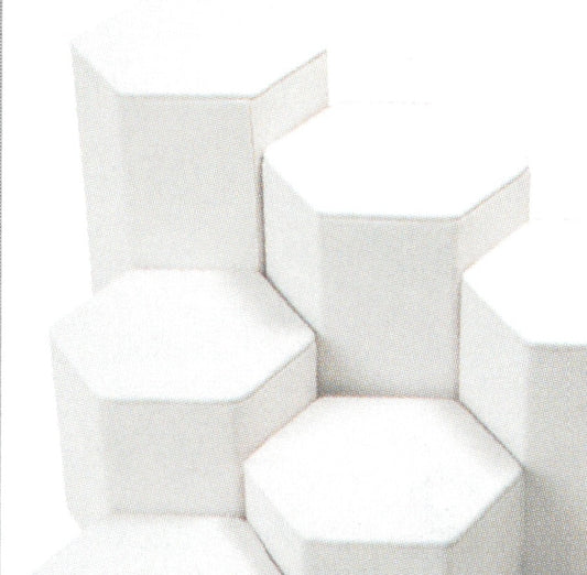 Riser Block Set — 6-Pc. Large Hexagon Set — 6" Diag. — White Faux Leather