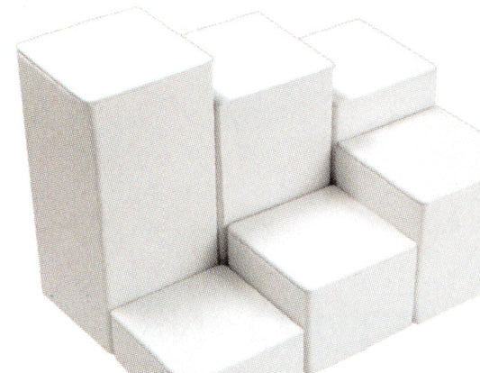 Riser Block Set — 6-Pc. Hexagon Set — 4" Diag. — White Faux Leather