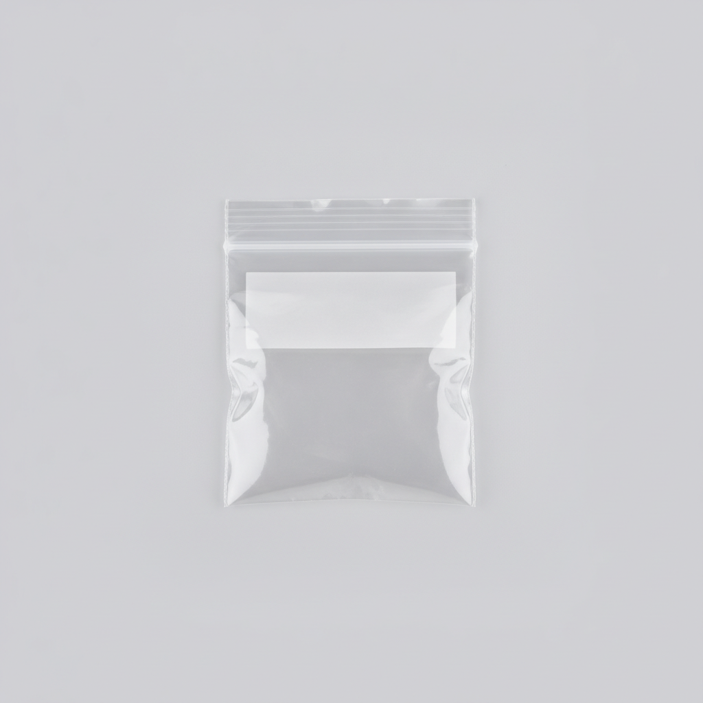 White-Block PVC Zip Bag — 5 x 5 in