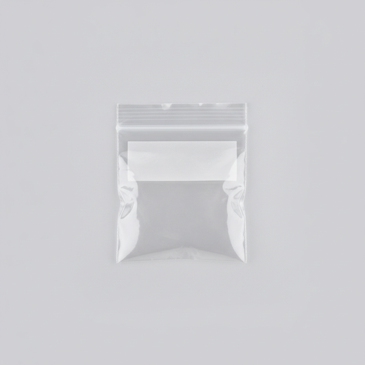 White-Block PVC Zip Bag — 6 x 6 in