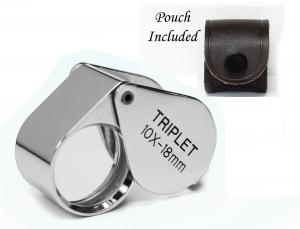 10X 18MM Triplet Chrome Round Professional Jeweler's Loupe