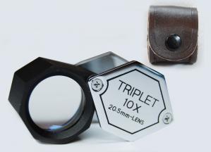 (LQ )10X21MM Triplet Professional Jewelers's Loupe, Chrome Hexagonal Body