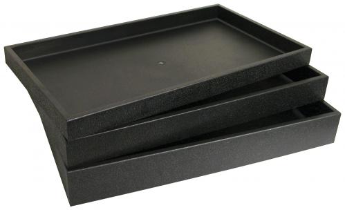 Stackable Trays - Plastic -  1 inch high  - Full Size - Black