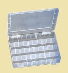 Frosted plastic organizer w/12 adjustable divider