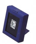 Glass-top flat foam gem box - blue